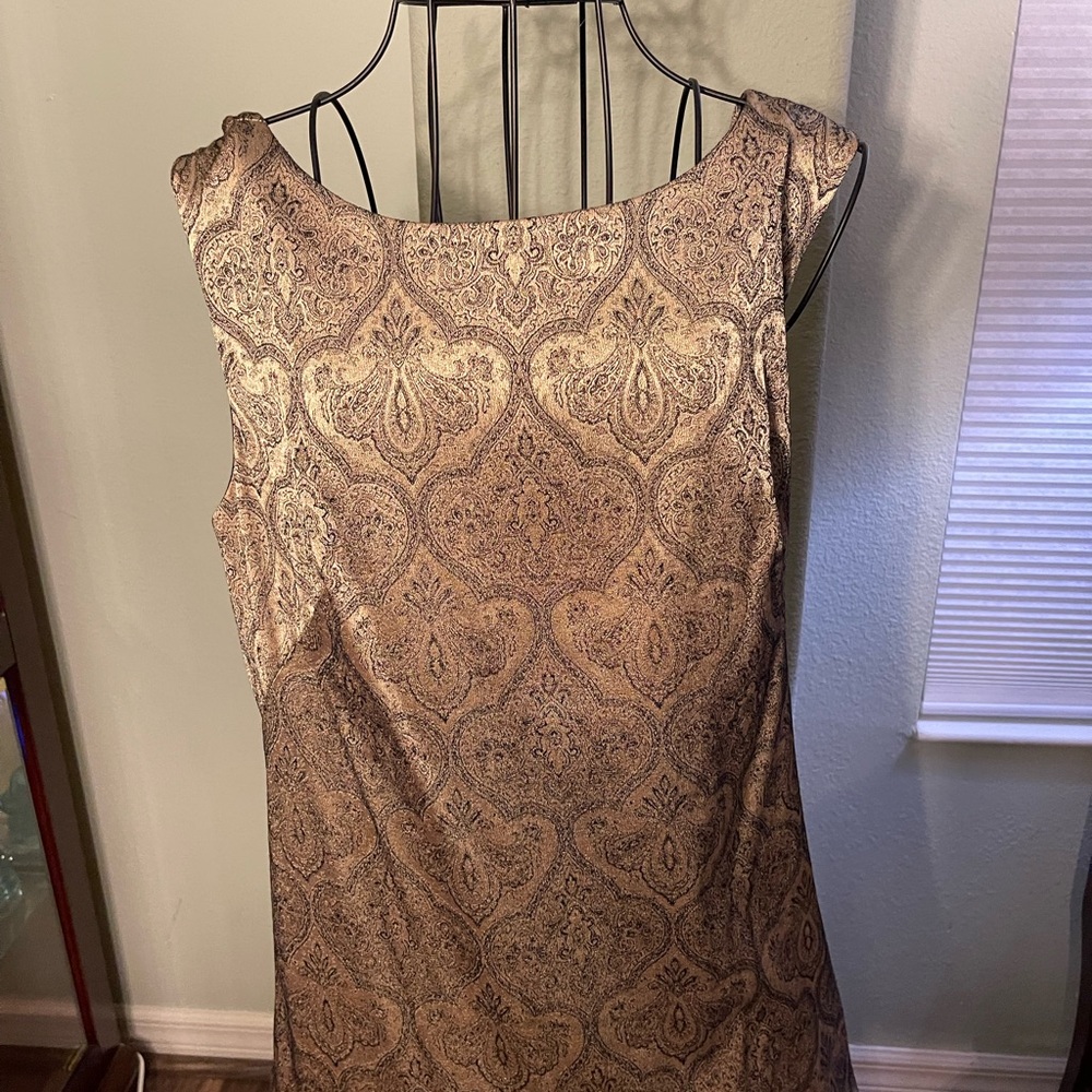 Carole Little Gold and Black Petite Dress